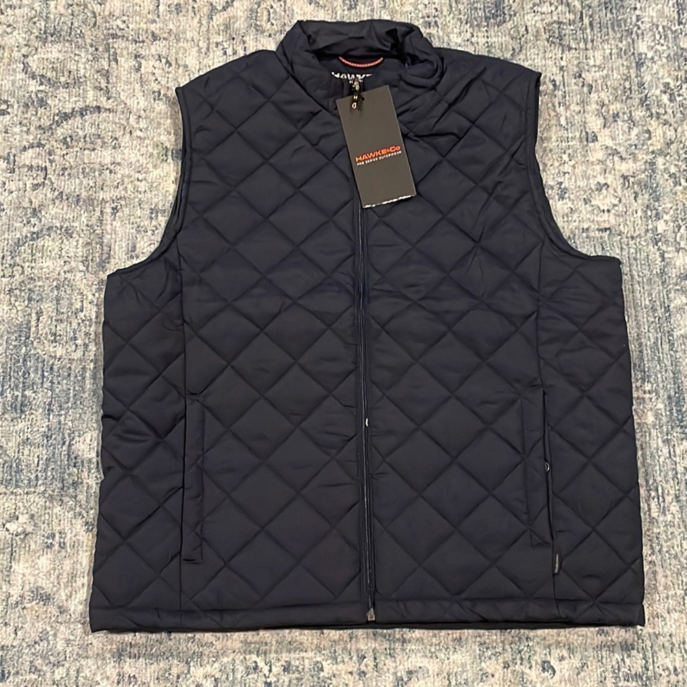 Original Hawke & CO Pro Aeries Outwear Quilted Blue Vest down Jacket